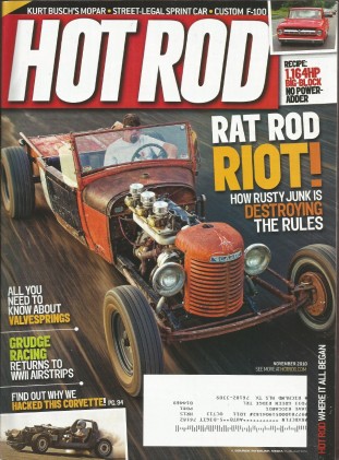 HOT ROD 2010 NOV - RAT RODS, IMSA CAMARO, KURT BUSCH, KING RAT, AIRFIELDS